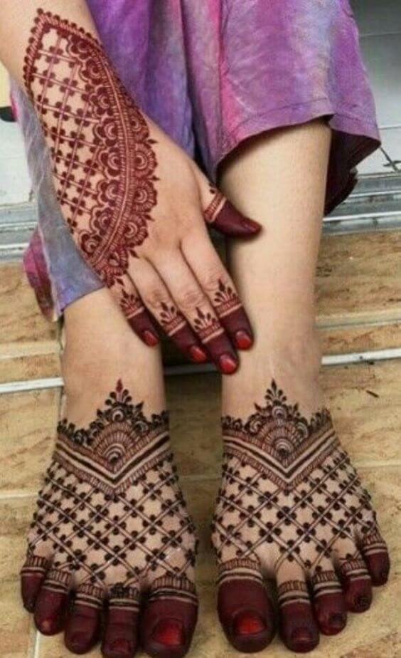 colorful mehndi designs for legs