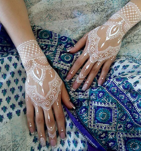 Stunning white Henna Mehndi for Brides