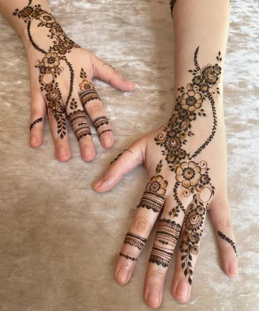 Pleasant Arabic Mehndi Pattern For Back Hand