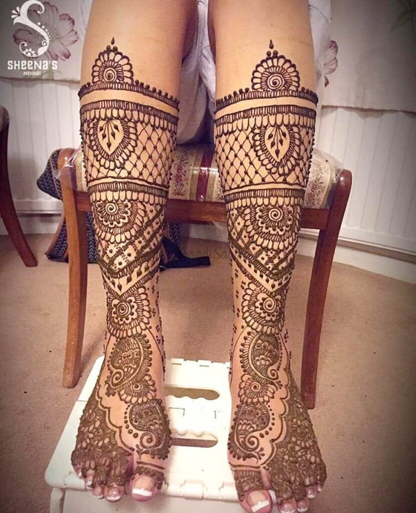 Arabic Leg Mehndi Design For Brides