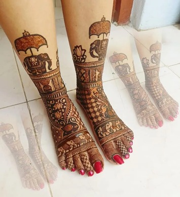 Beautiful Baraat Inspired Bridal Mehndi Pattern