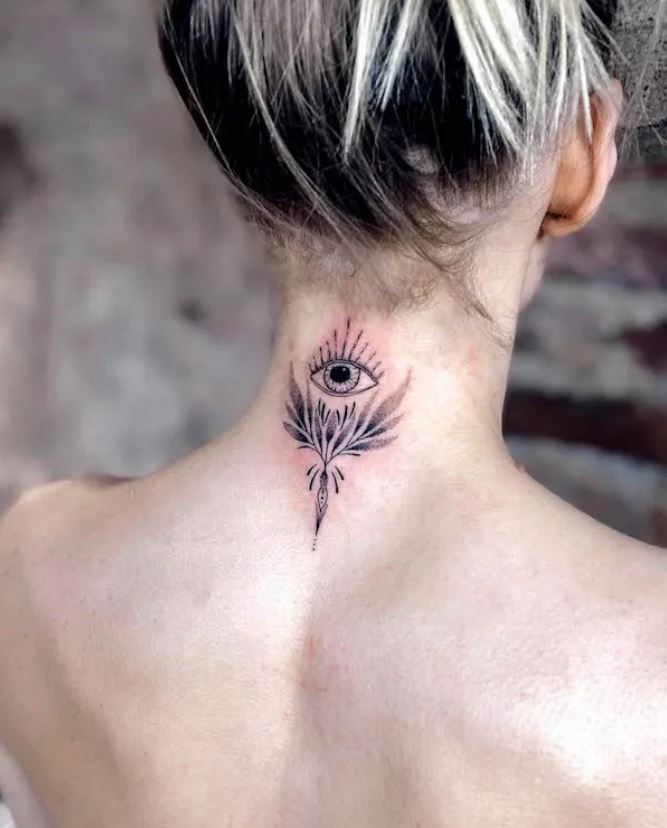Eye Tattoo For the Back Of Neck