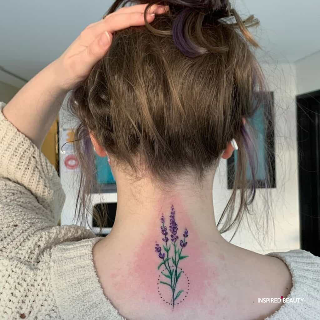 Flowers Neck Tattoo