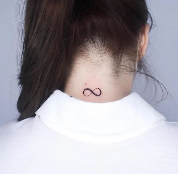 Infinity Symbol On Neck Tattoo Design