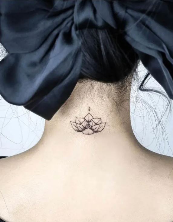 Lotus Inspired Neck Tattoo