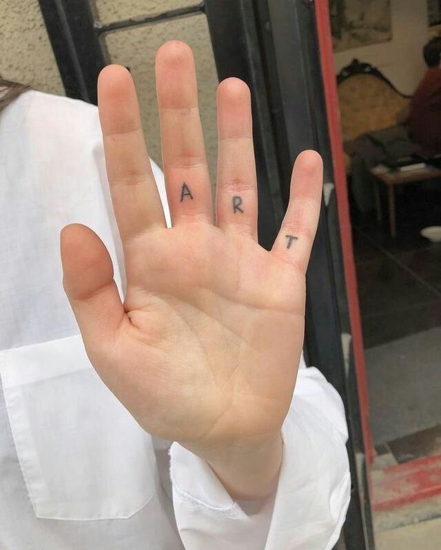 Alphabets Tattoo Design for Fingers