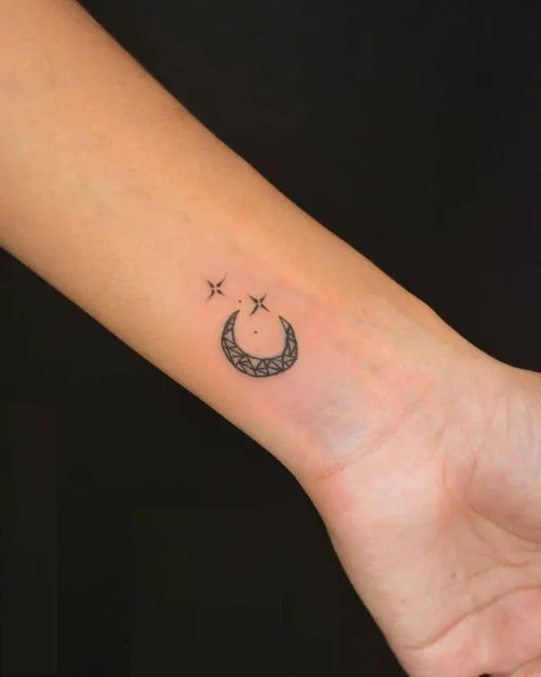 Moon With Stars Tatto