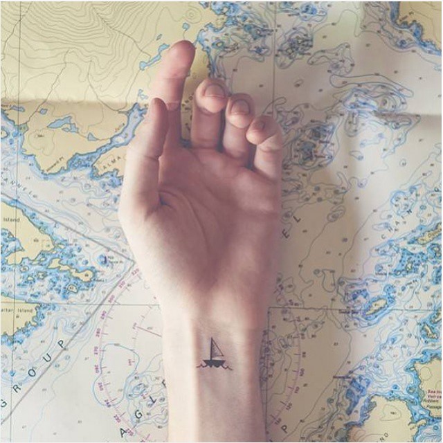 Tiny Sailboat Tattoo
