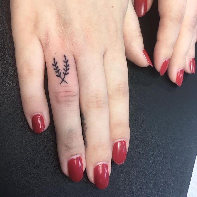 Tree Branch Tattoo Design for Finger