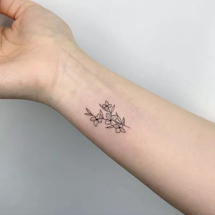 Wrist Tattoo of Bouquet